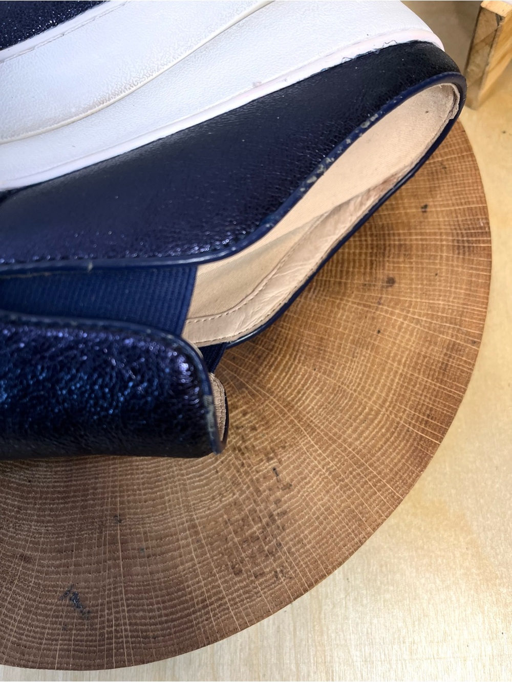 Vionic Splendid Dakota Metallic Navy Blue Slip On Sneaker Mule Shoes Size 8 - Picture 16 of 16